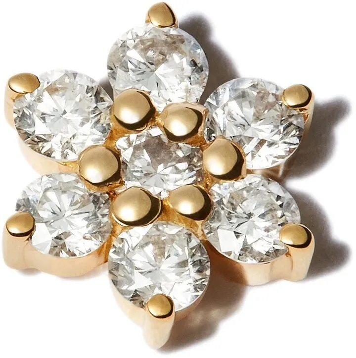 18K yellow gold diamond stud earring