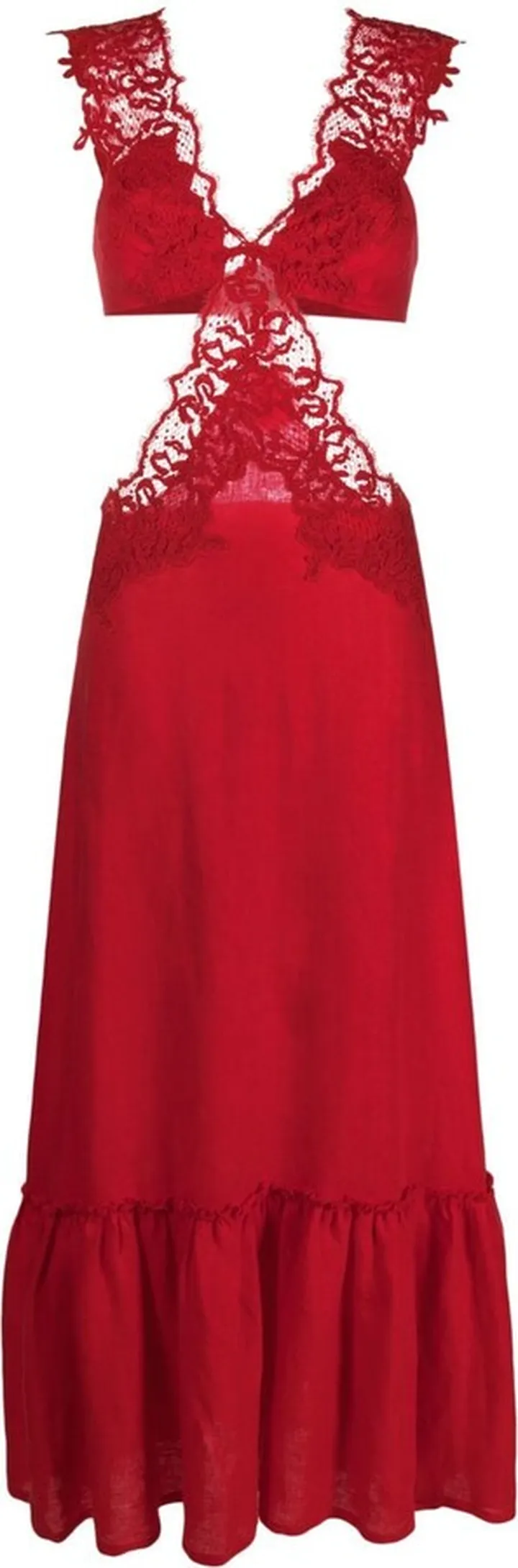 Panelled-Lace Maxi Dress