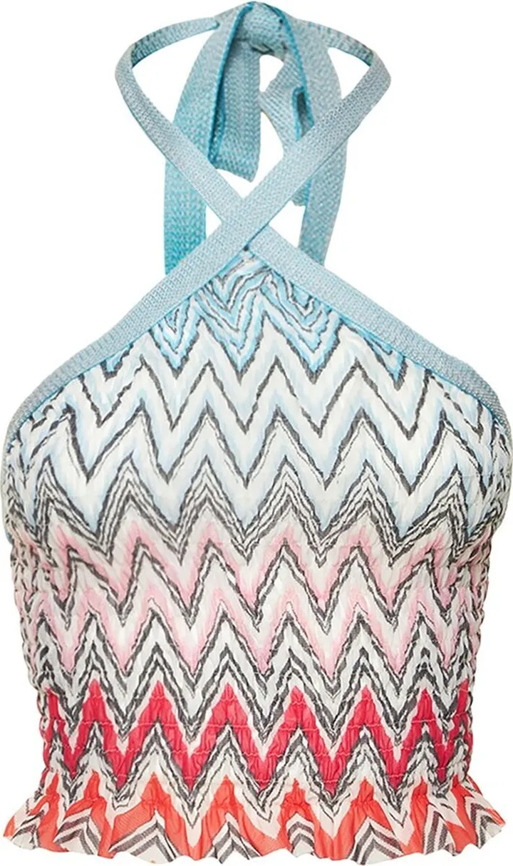 Chevron knit halter neck top