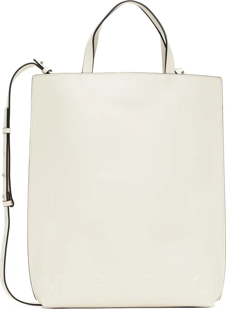 GANNI Off-White Medium Banner Tote