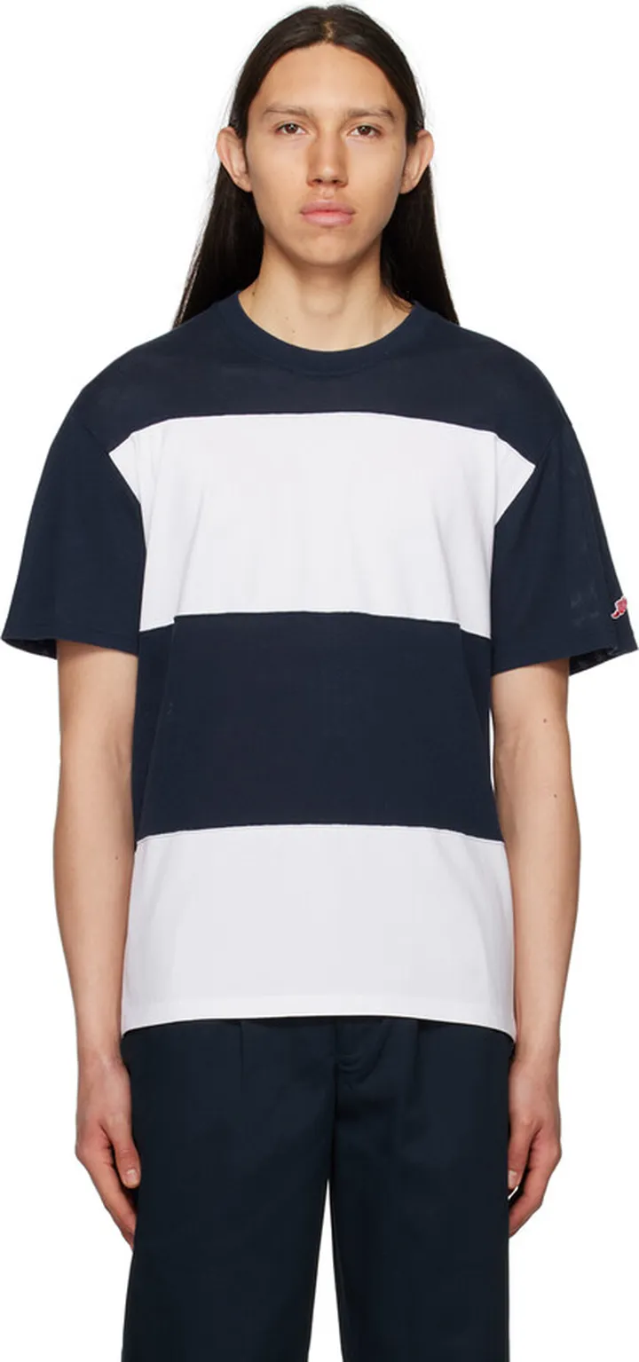 Noah Navy & White Stripe T-Shirt