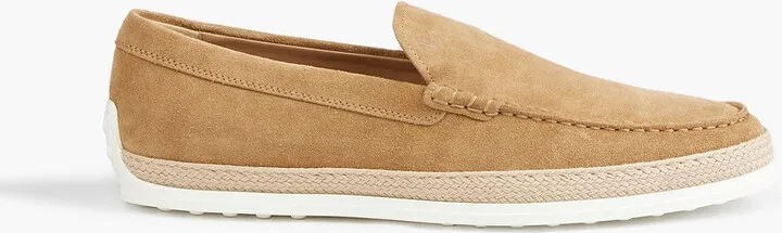 Suede espadrille loafers