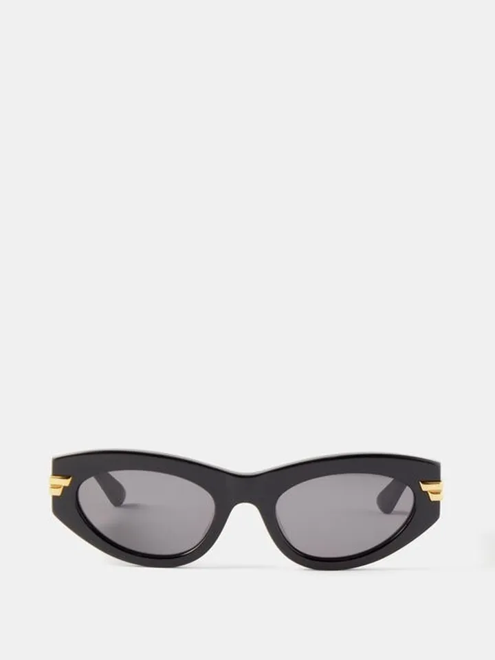 Ribbon-logo Cat-eye Acetate Sunglasses