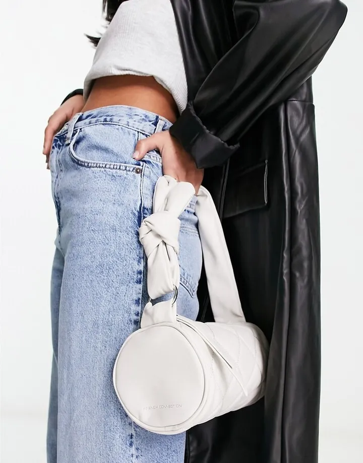 French Connection quilted shoulder bag in cream