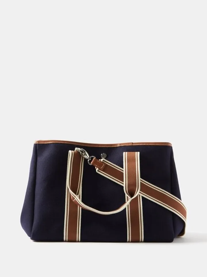 Traversee Medium Leather-trim Flannel Tote Bag