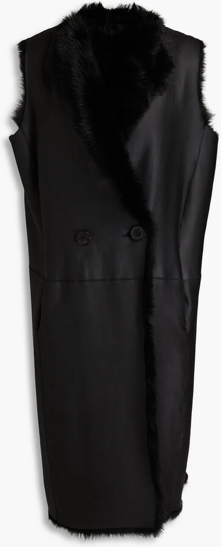 Reversible shearling vest