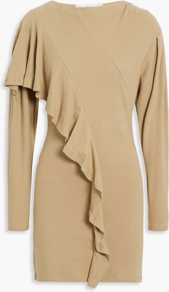 Samina ruffled stretch-cotton jersey mini dress