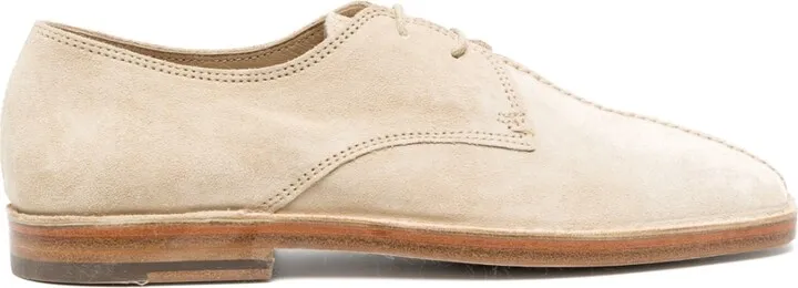 Square-Toe Suede Lace-Up Shoes