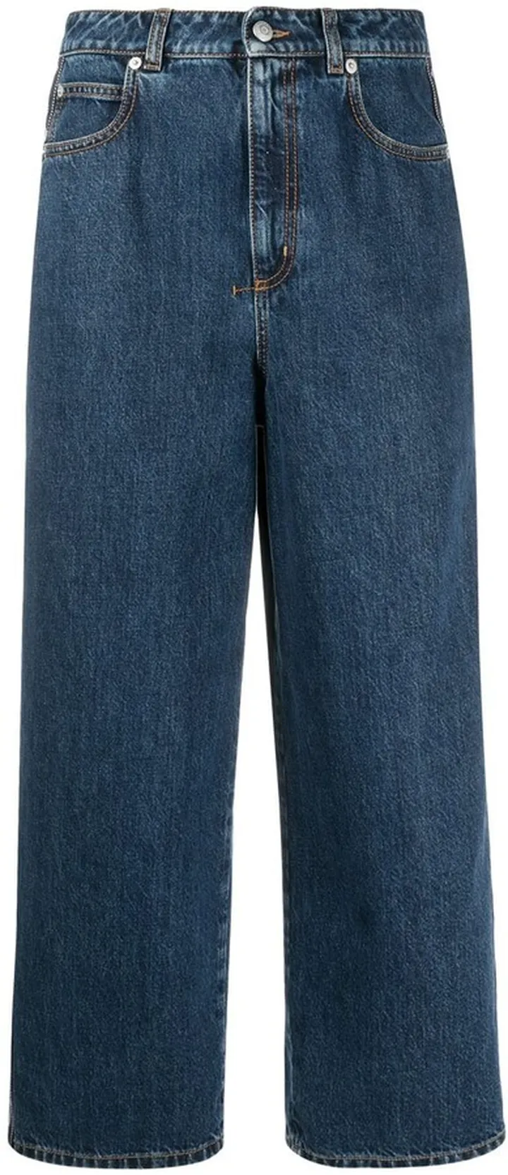 Wide-Leg Cropped Jeans