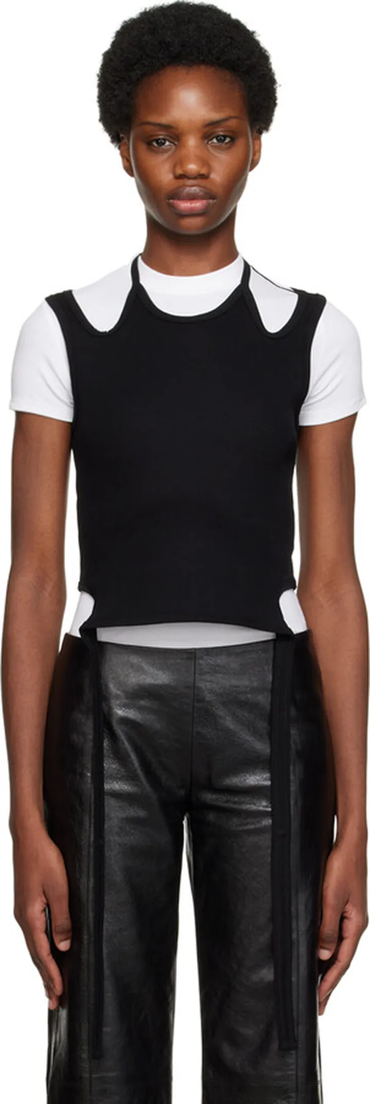 Dion Lee Black Halter Tie Tank Top