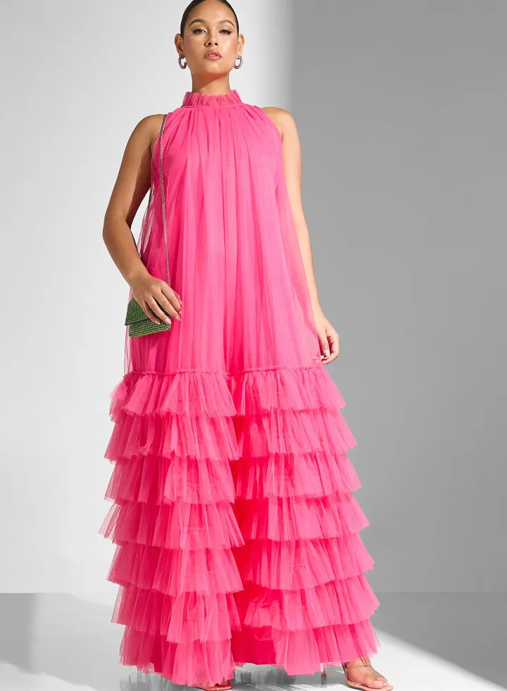 High Neck Layered Dress