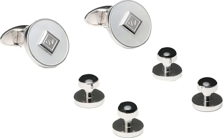 Cufflinks And Tie Clips White