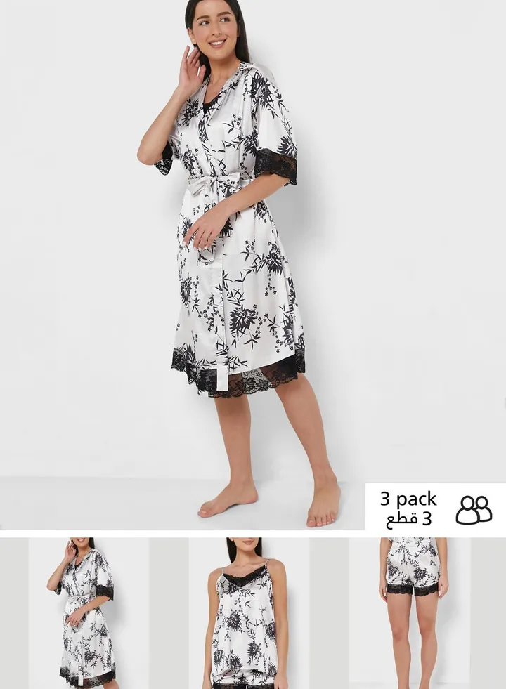 3 Piece Printed Night Set