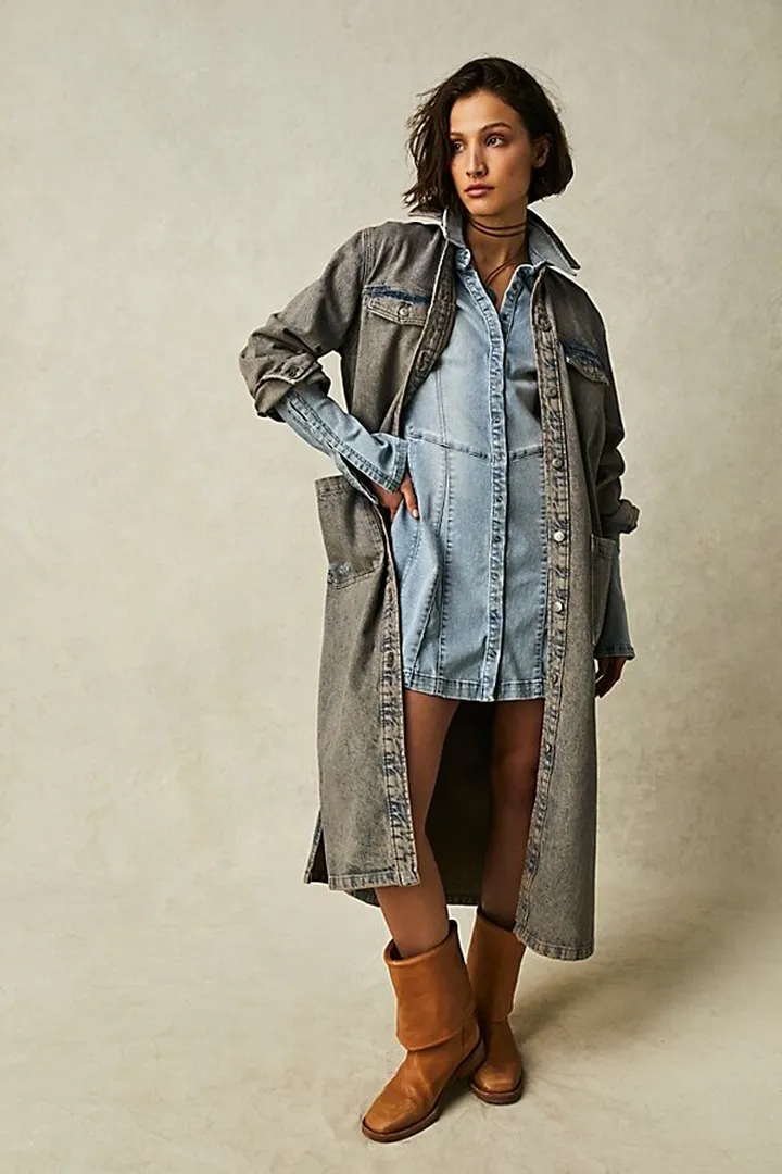Anna Lou Denim Duster by Free People