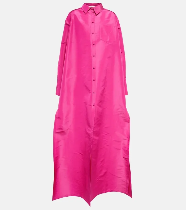 Silk shirt maxi dress