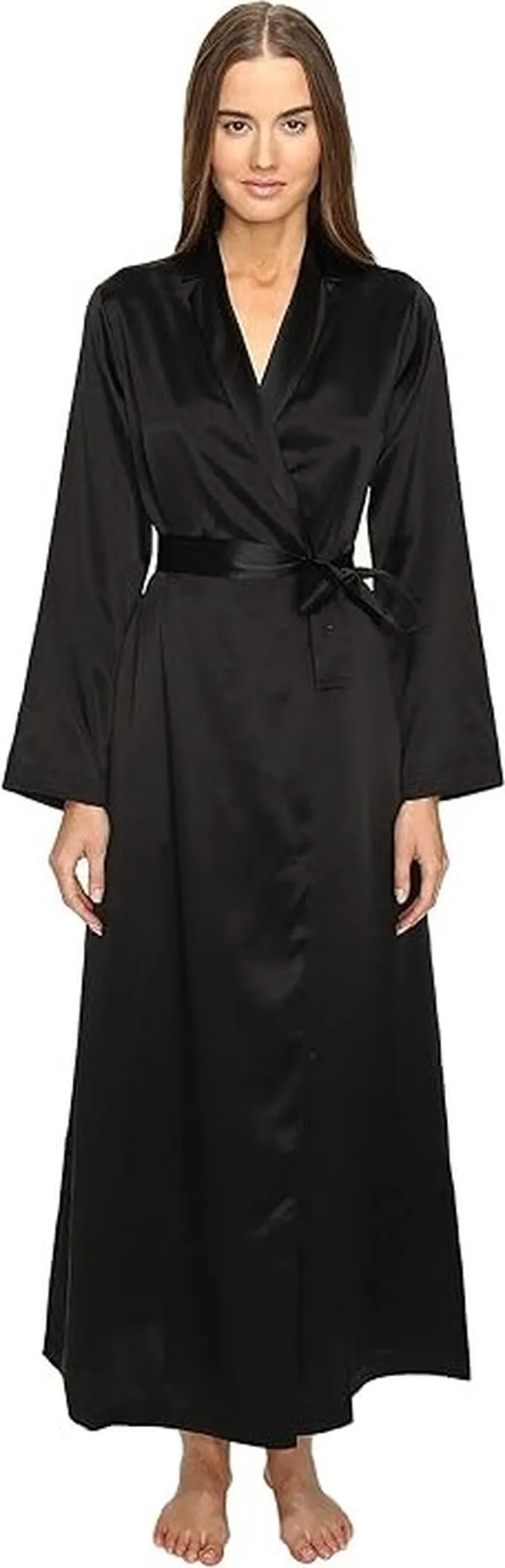 La Perla Silk Long Robe (Black) Women's Robe