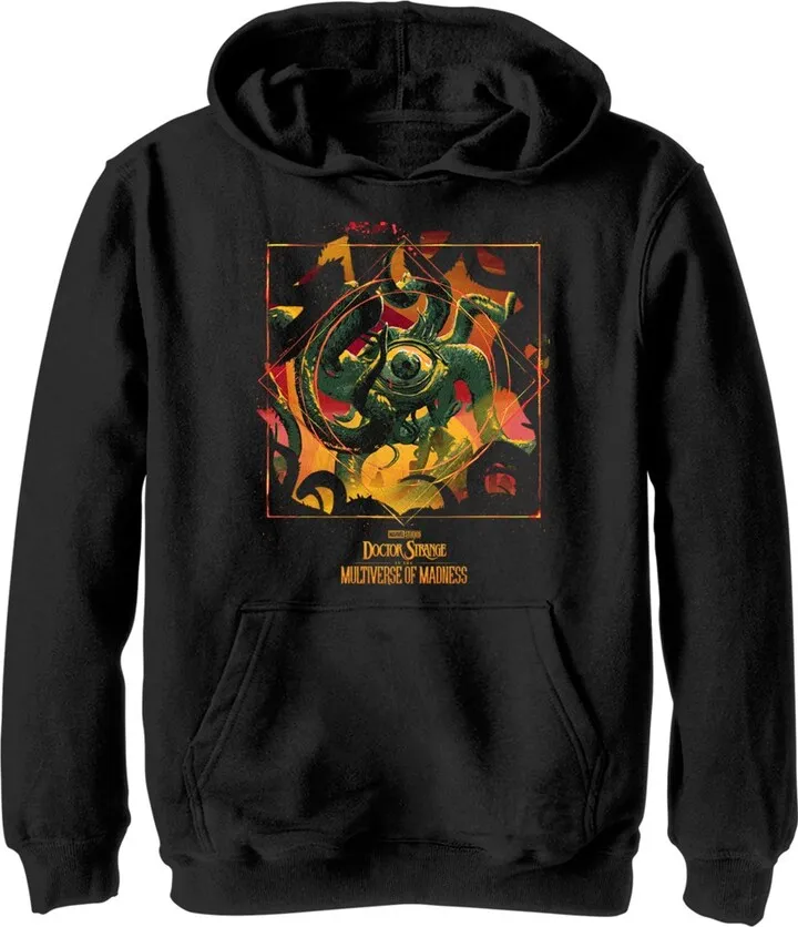 Boy's Marvel Doctor Strange in the Multiverse of Madness Rampaging Gargantos Pull Over Hoodie - Black - X Large