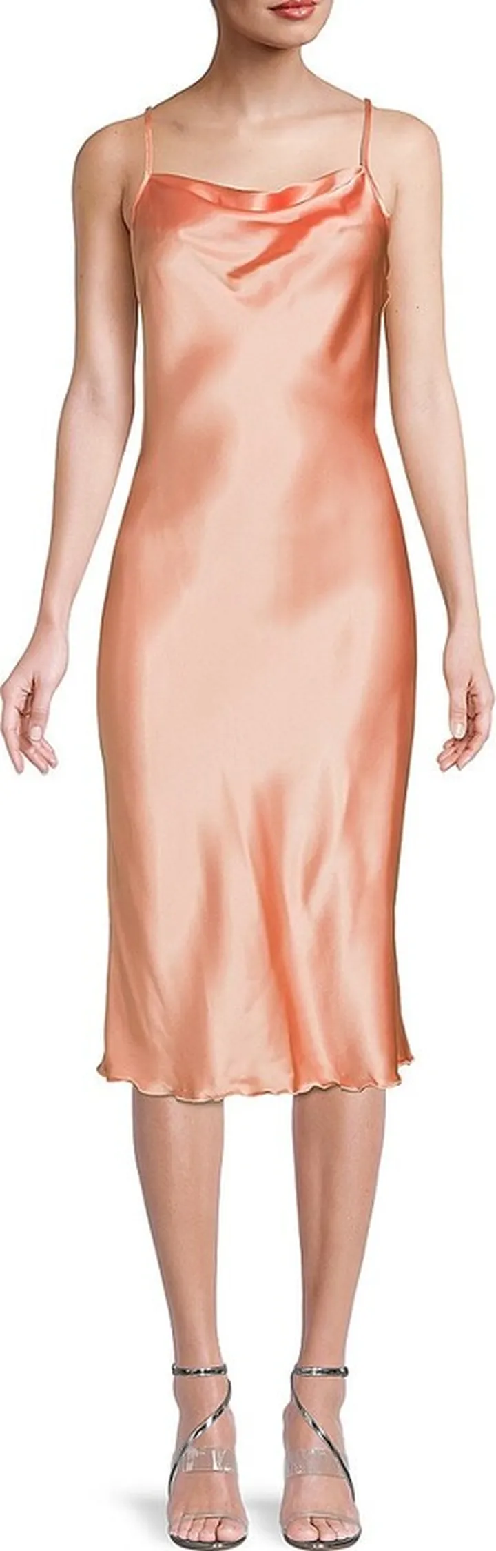Solid Satin Bias Slip Dress