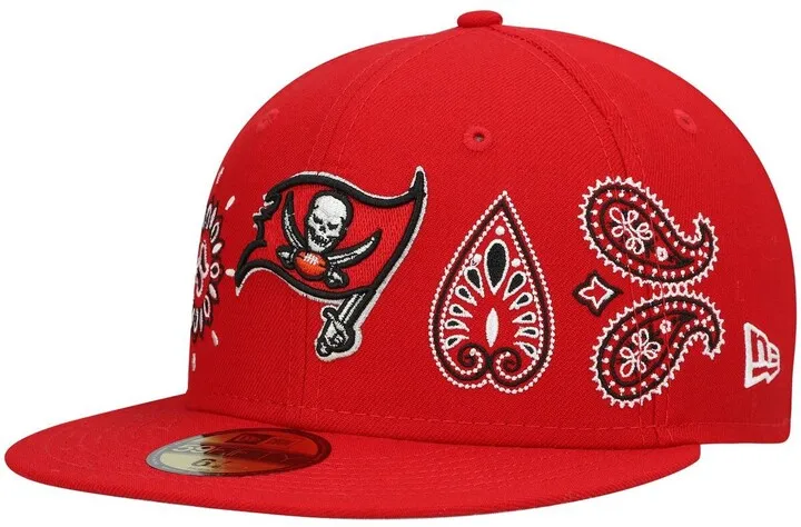 Men's New Era Red Tampa Bay Buccaneers Bandana 59Fifty Fitted Hat