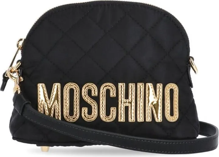 Moschino Logo Embroidered Quilted Shoulder Bag