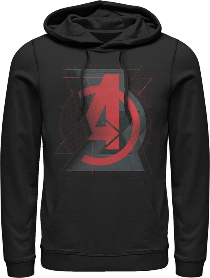 Men's Marvel Black Widow Avenger Logo Pull Over Hoodie - Black - 3X Large