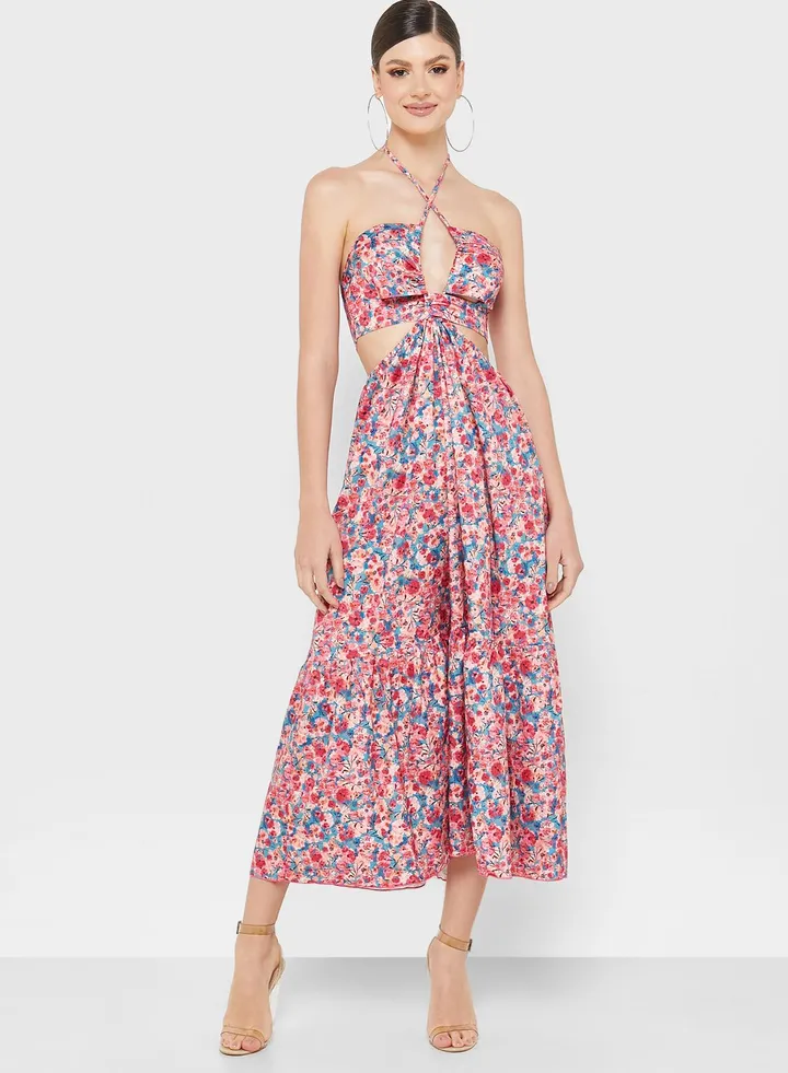 Strappy Printed Dress