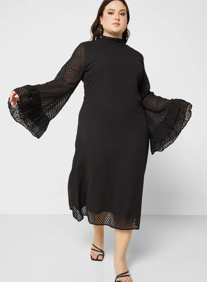 Printed Tiered Detail Dress
