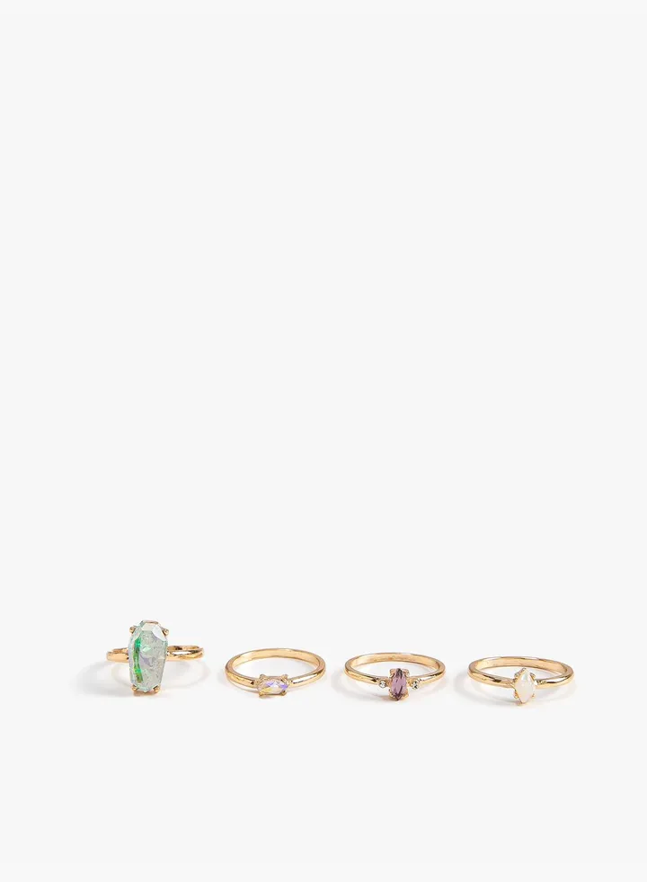 Geometric Shaped 4-Pack Ring
