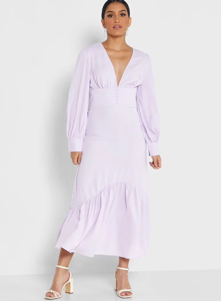 Bishop Sleeve Flare Dress