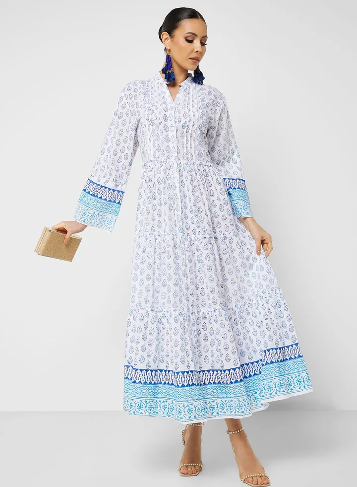 Printed Tiered Jalabiya