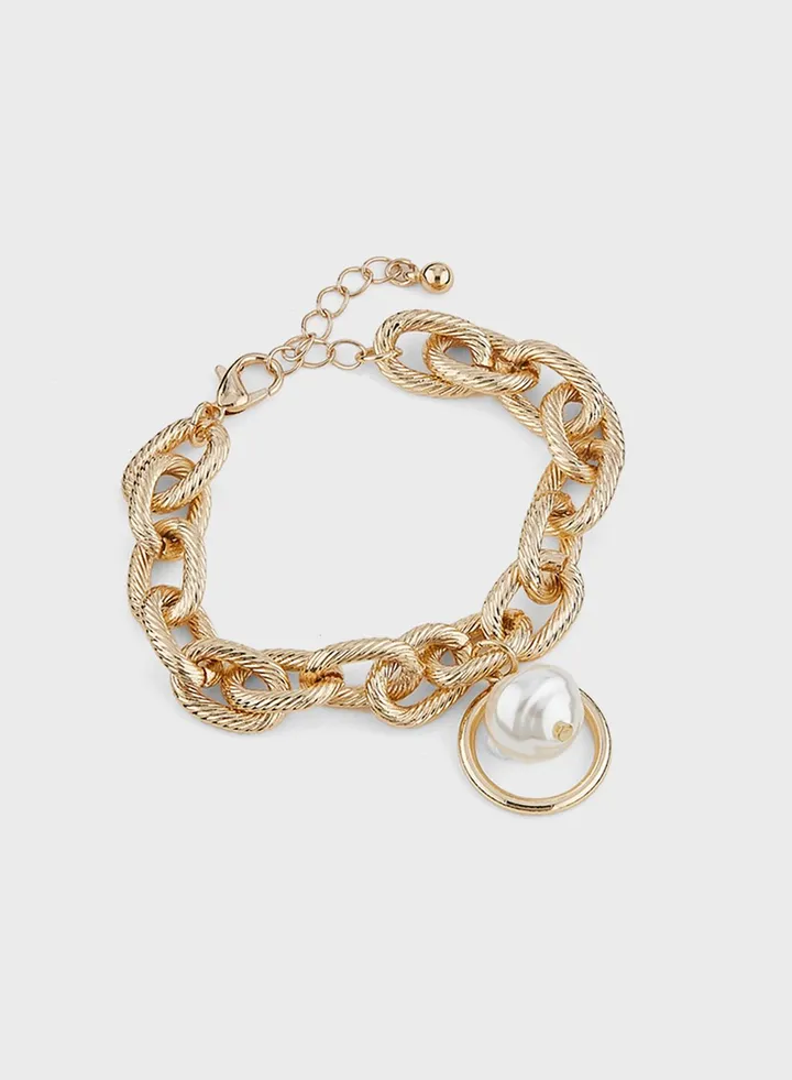 Pearl Charm Chain Bracelet