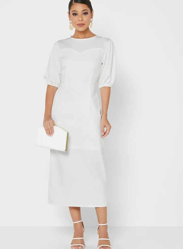 Puff Sleeve Shift Dress