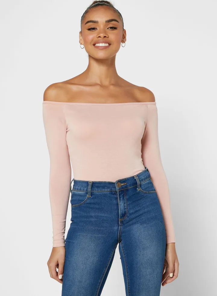 Off shoulder long Sleeve Top