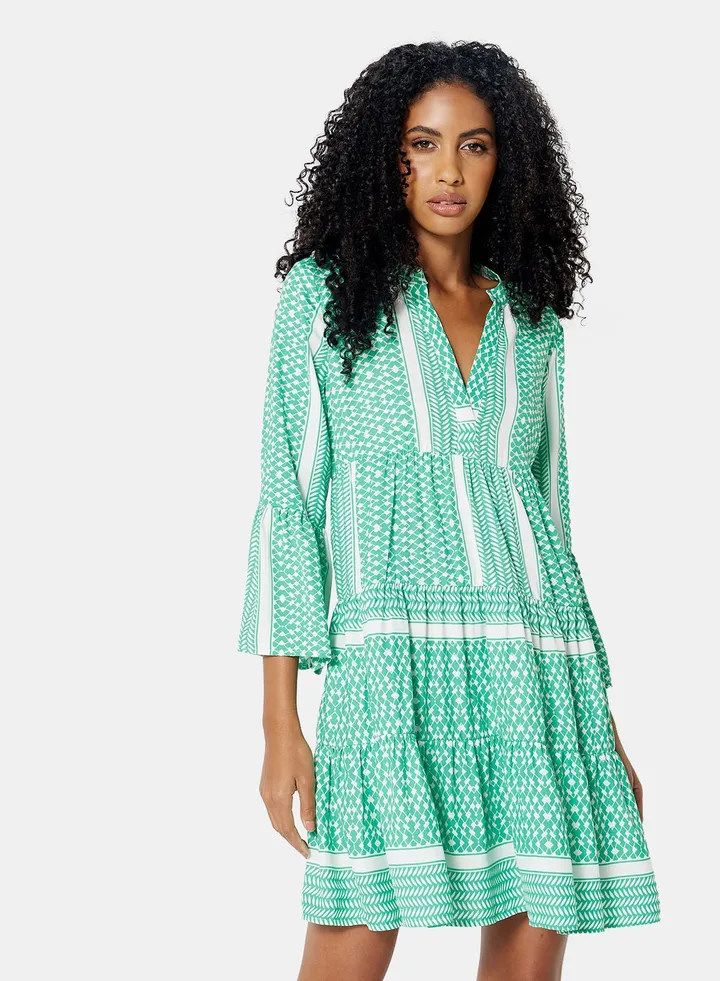 Pattern Print Mini Dress