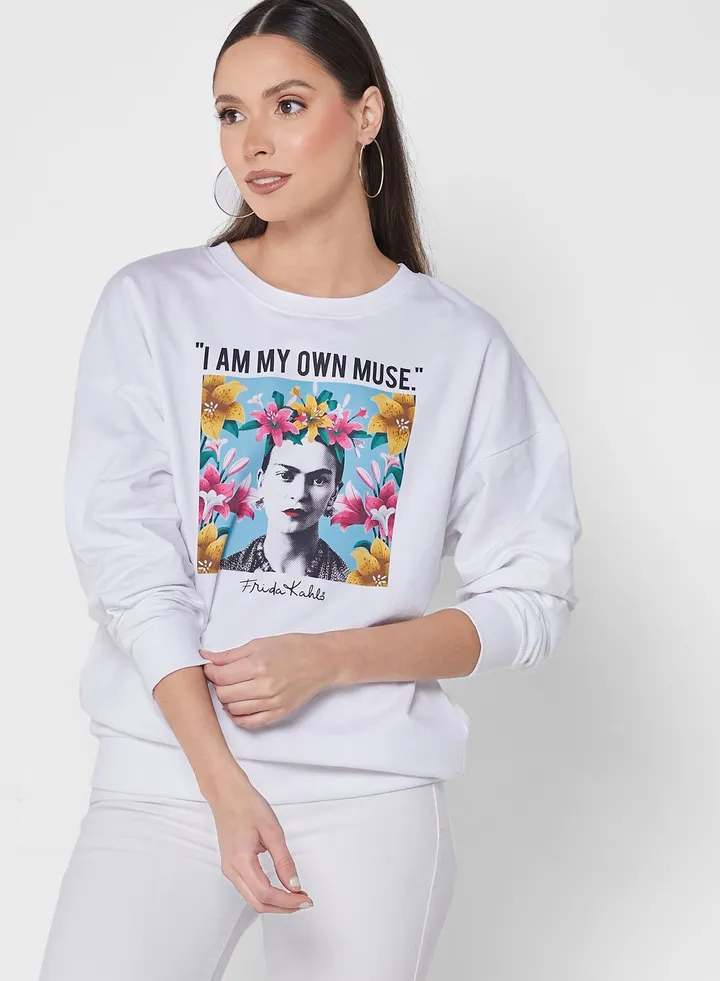 Crew Neck Graphic Sweatshirt