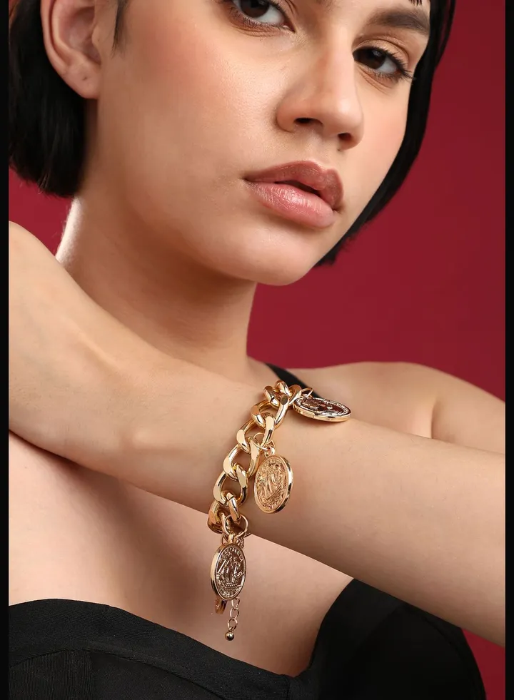 Gold Plated Designer Stone Western Wear Bracelet For Women