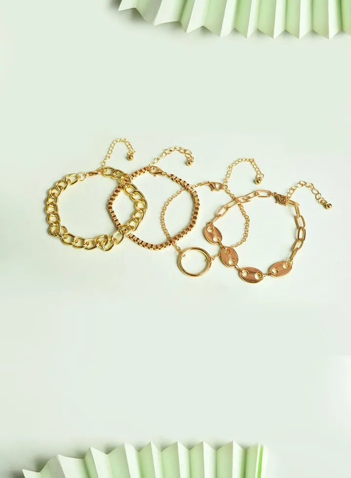 Pack of 4 Gold Plated Designer Bracelet