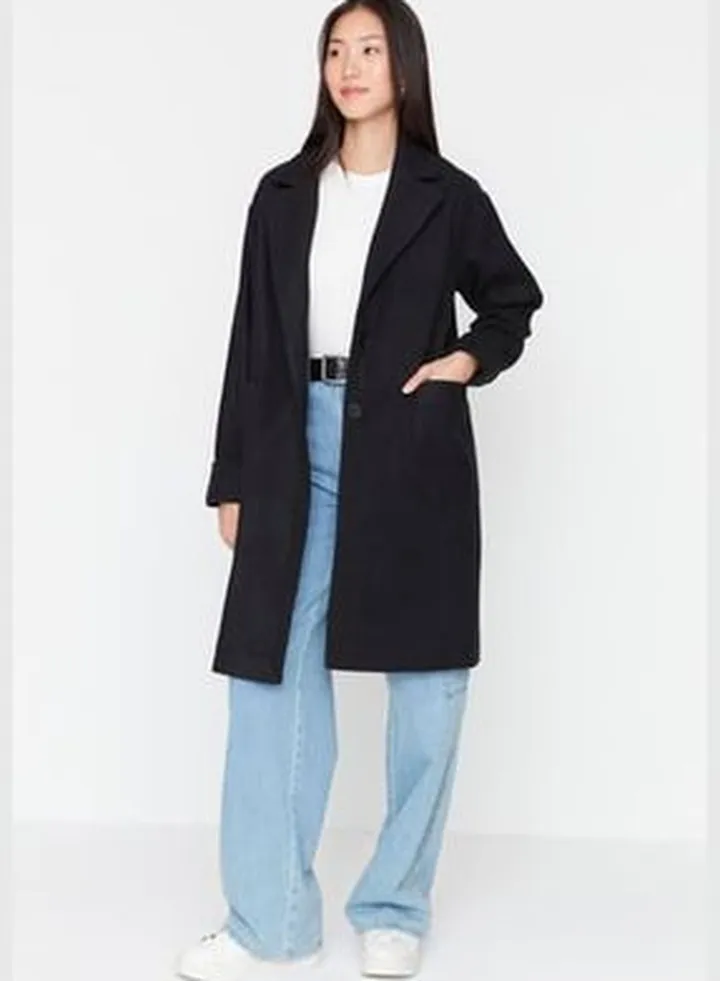 One Button Beige Coat