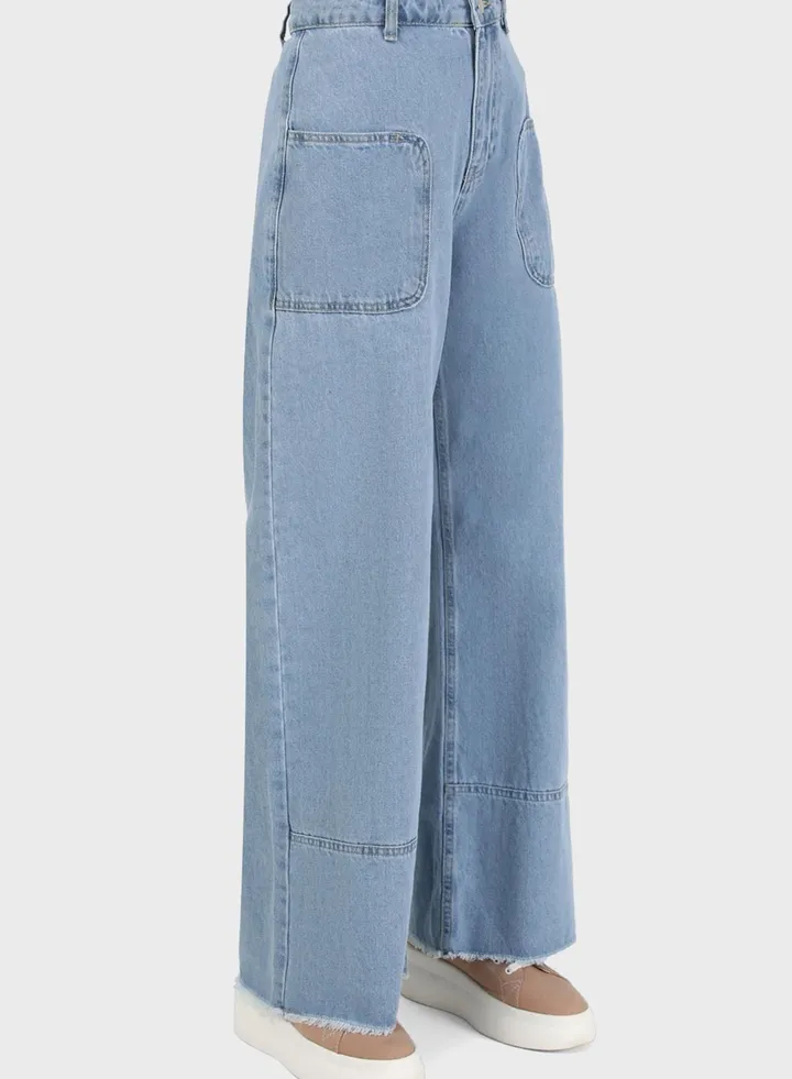 Denim Pocket Detail Pants