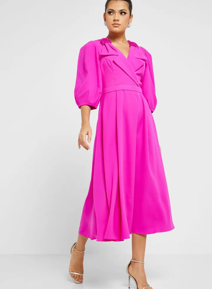 Puff Sleeve Tiered Dress