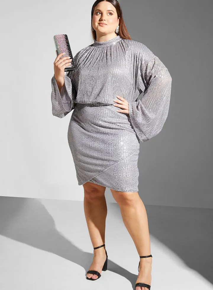 Sequin Detail Midi Dress