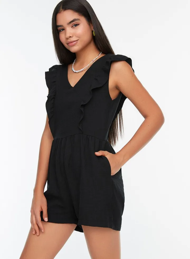 Pocket Ruffle Detail Playsuit
