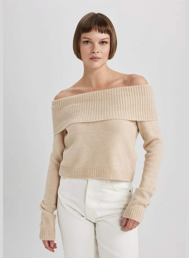 Woman Long Sleeve Tricot Pullover