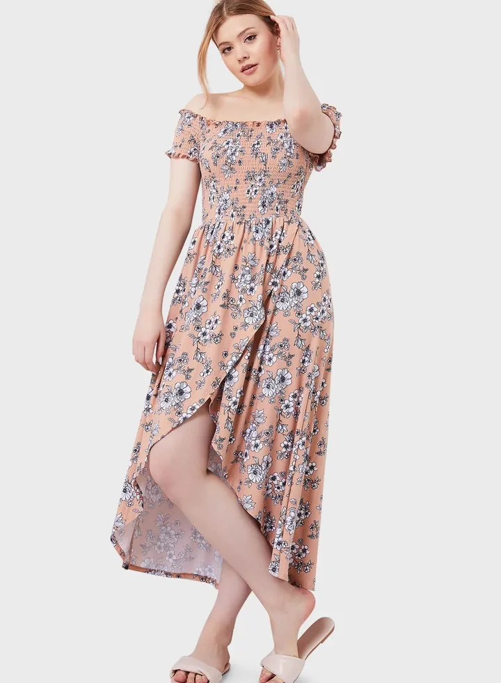 Floral Printed Detail Dress