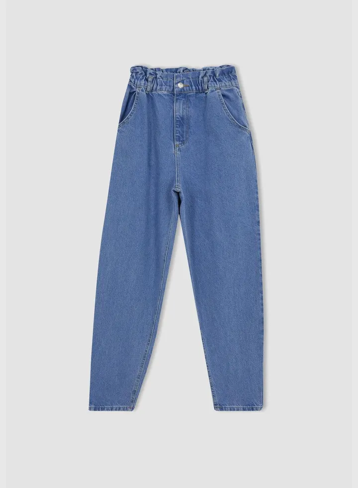 Woman Paperbag Denim Trousers