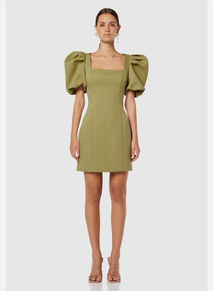 Square Neck Puff Sleeve Dress
