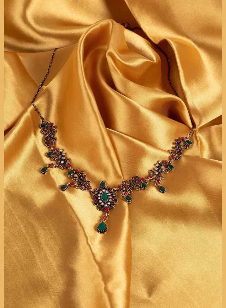 Gold Plated Designer Stone Necklace