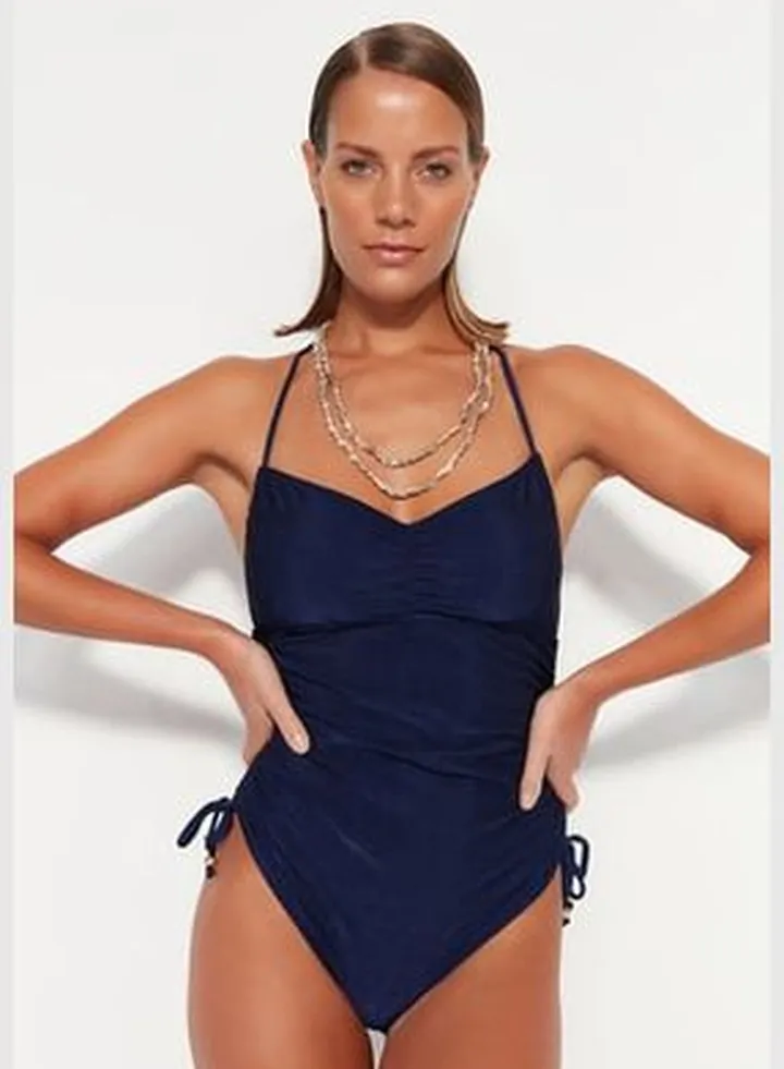 Tunnel Textured High Leg Swimsuit