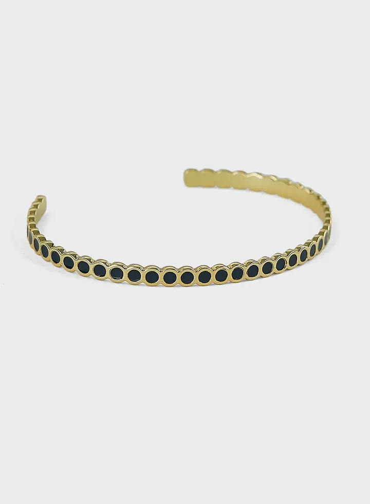 Enamel Round Adjustable Thin Cuff