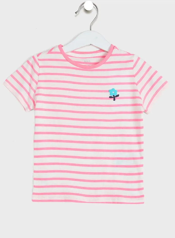 Kids Striped Crew Neck T-Shirt